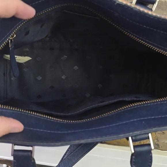 Kate Spade Navy and Colorful Striped Satchel With Crossbody Strap - Picture 5 of 7